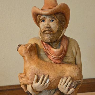 Sundance Originals Cowboy Holding a Calf Calk Ware Statue