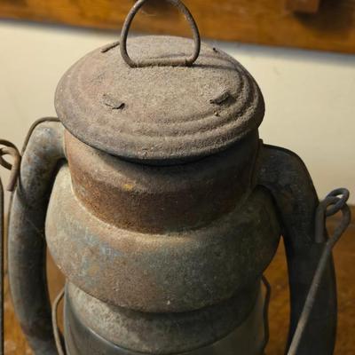 Antique Gamble's Metal & Glass Lantern