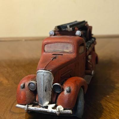Resin Firetruck Deco