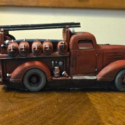 Resin Firetruck Deco