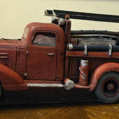 Resin Firetruck Deco