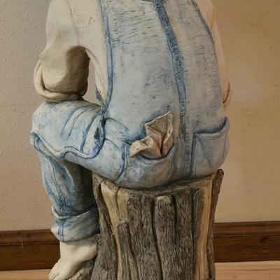 Pondering Boy Resin Yard Statue