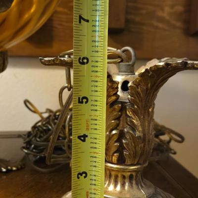 Vintage Amber Glass Hanging Lamp
