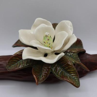 Ceramic Magnolia Flower on Branch
