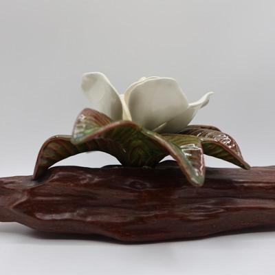 Ceramic Magnolia Flower on Branch