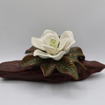 Ceramic Magnolia Flower on Branch