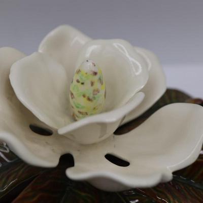 Ceramic Magnolia Flower on Branch
