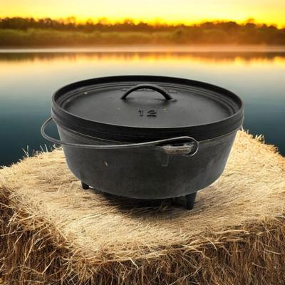 Lodge #12 Cast Iron Footed Dutch Oven
