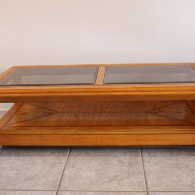 Wood and Glass Coffee Table