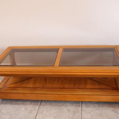 Wood and Glass Coffee Table