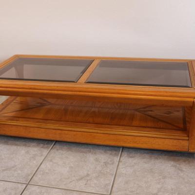 Wood and Glass Coffee Table
