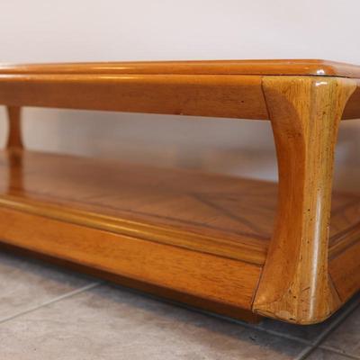 Wood and Glass Coffee Table