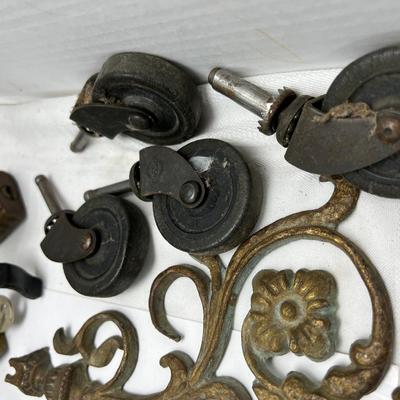 Antique Metal hooks and bits framed antique photo