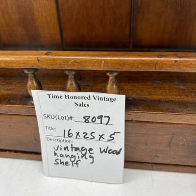 1940s hanging wooden spice rack
