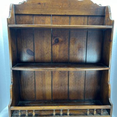1940s hanging wooden spice rack