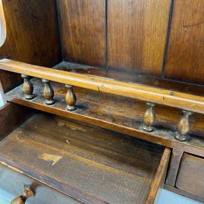 1940s hanging wooden spice rack