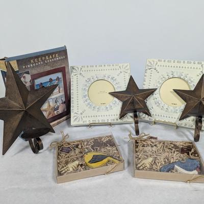 Pier 1 Picture Frames, Jim Shore Ornaments & Metal Wall Decor Stars