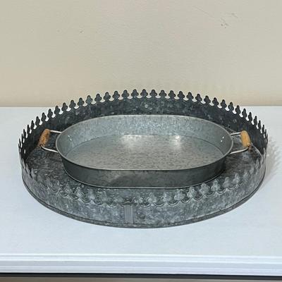 Pair (2) Galvanized Steel Home decor