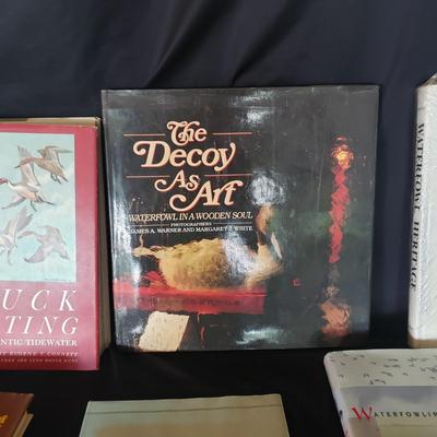 Decoy Books, a Wooden Loon by April F. and Vintage Duck on Water Framed Print (HC-KD)