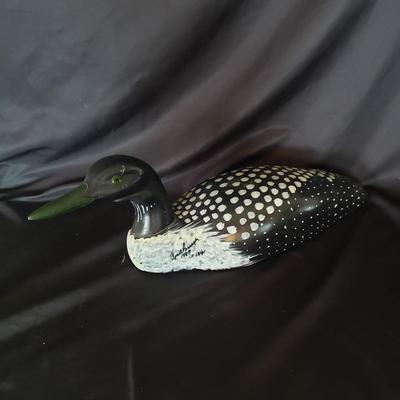 Decoy Books, a Wooden Loon by April F. and Vintage Duck on Water Framed Print (HC-KD)