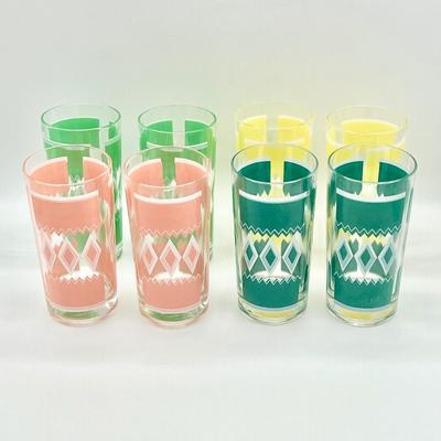 HAZEL ATLAS ~ Set Of Eight (8) MCM Glasses