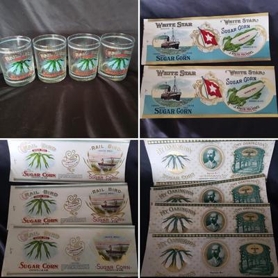 Vintage Corn Labels and Glasses (MB-KD)