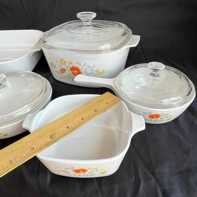 Corning Ware Orange Poppy & other