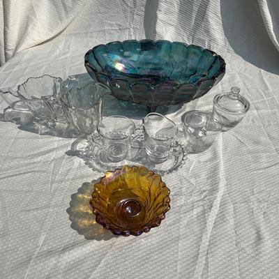 Carnival Glass & Creams & Sugars