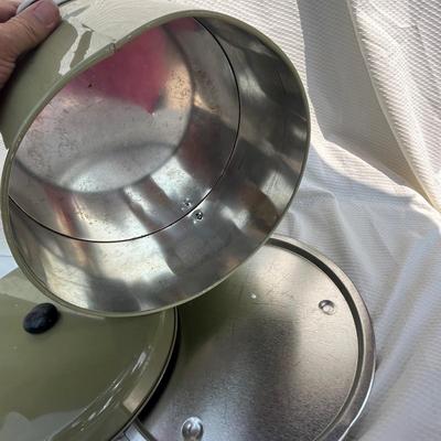 70s Avacado green Tin ware