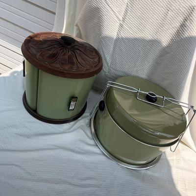 70s Avacado green Tin ware