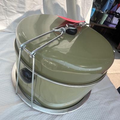 70s Avacado green Tin ware