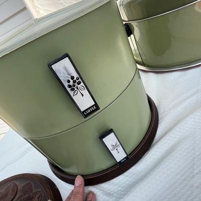 70s Avacado green Tin ware