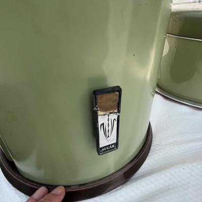 70s Avacado green Tin ware