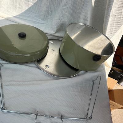 70s Avacado green Tin ware