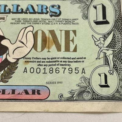 Disney Dollars $1 Mickey 1995 A Series. Low Number.