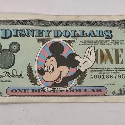 Disney Dollars $1 Mickey 1995 A Series. Low Number.