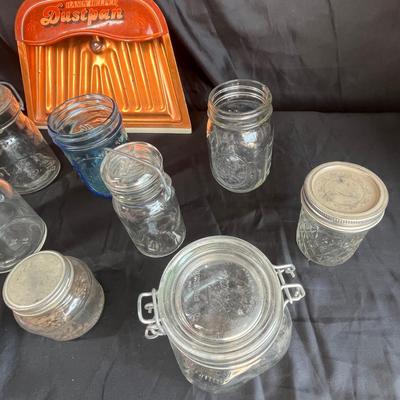Vintage jars & dust pan