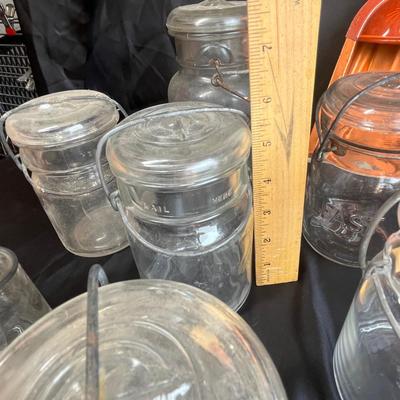 Vintage jars & dust pan
