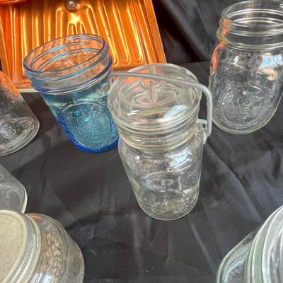 Vintage jars & dust pan
