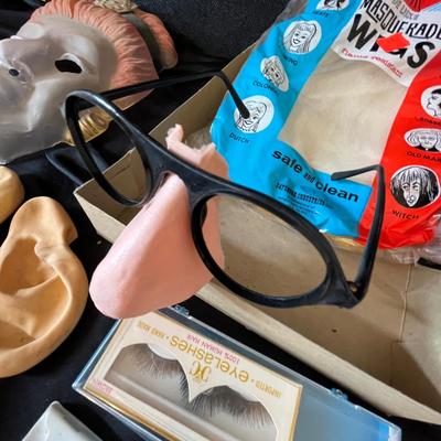 Vintage Halloween masks and other