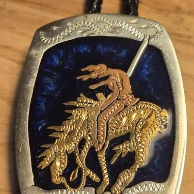Sterling Inlay Bolo Tie