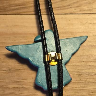Handpainted Wood Thunderbird Bolo Tie