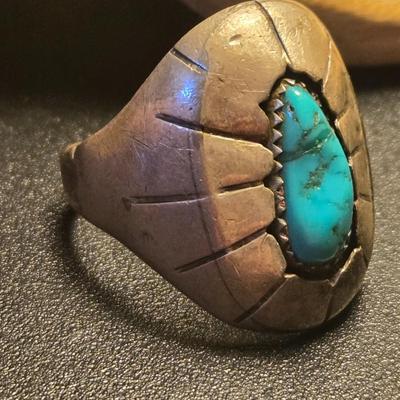 Men's Sterling and Turquoise Ring