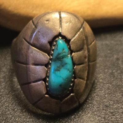 Men's Sterling and Turquoise Ring