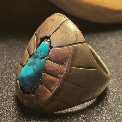 Men's Sterling and Turquoise Ring