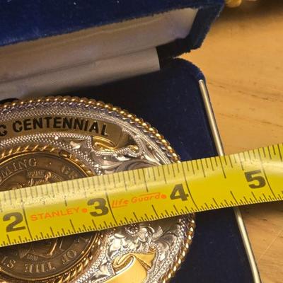 Wyoming Centennial Belt Buckle in the Box