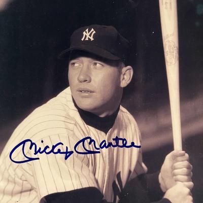 NY Yankees Mickey Mantle signed photo