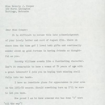 Agnes Moorehead BeWitched signed personal letter