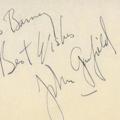 John Garfield signed note