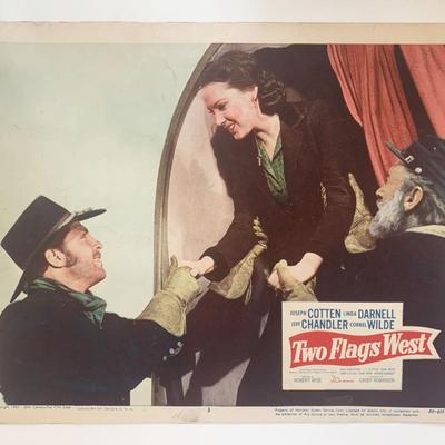 Two Flags West original 1950 vintage lobby card